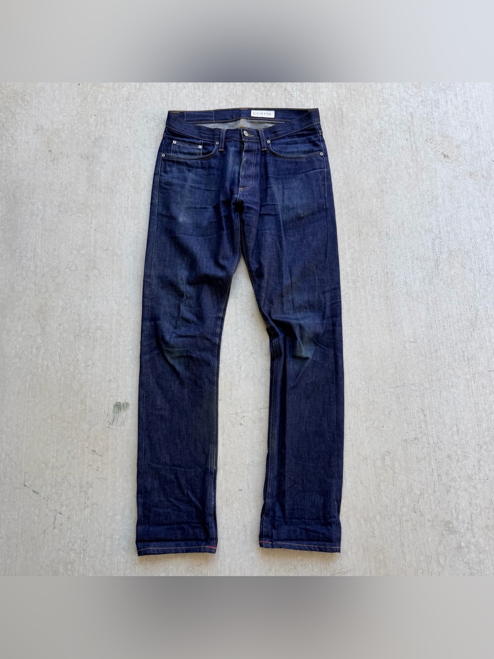 Gustin Selvedge Jeans California Raw Slim Men Size 32 X34